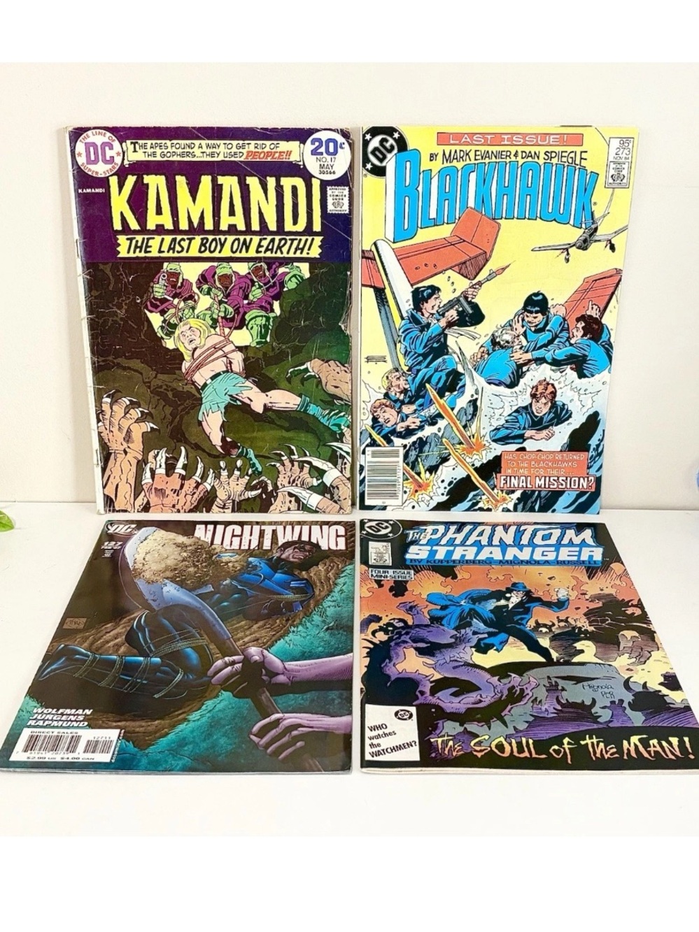 Vintage DC Comic Lot Set of 4-Retro Collectible Super Hero Kamandi Book/Magazine